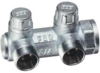 Хромированный запорный концевой коллектор MULTIFAR (ВР) с 2 отводами (МР) FK 3876 C34