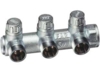 Хромированный запорный концевой коллектор MULTIFAR (ВР) с 3 отводами (ТР Eurokonus) FK 3869 3412
