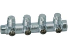 Хромированный запорный проходной коллектор MULTIFAR (ВР-НР) с 4 отводами (ТР Eurokonus) FK 3873 134