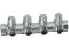 Хромированный запорный проходной коллектор MULTIFAR (ВР-ВР) с 4 отводами (ТР Flat-Faced) FK 3872 3412